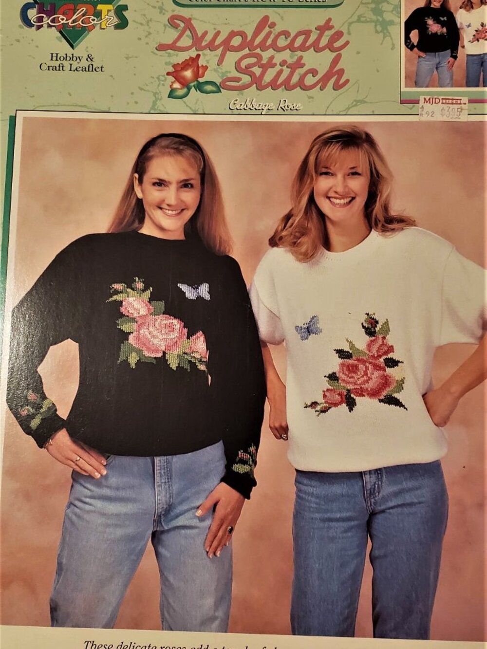 2 Booklets Duplicate Stitch Patterns Springtime Bouquet Cabbage Rose Alma Lynne